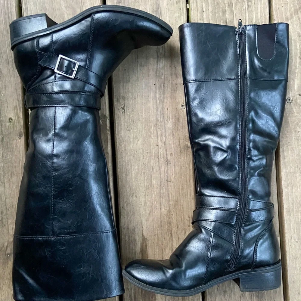 Arizona Delling Riding Boots -Elegant Black Knee-High Women's Boots